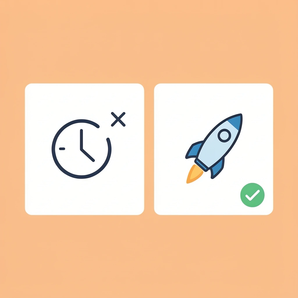 Before and after comparison showing voicebot development time reduced from months to weeks using no-code platforms