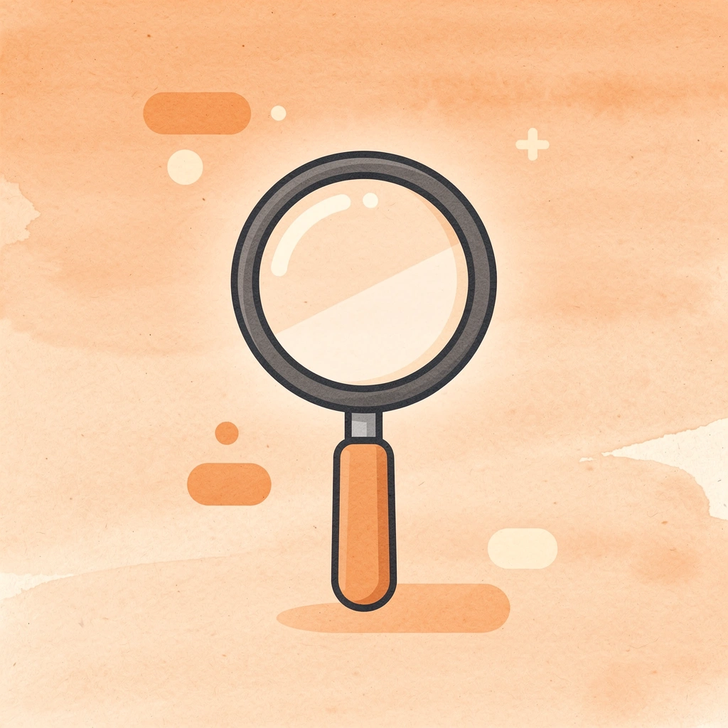 Magnifying glass icon representing platform evaluation and analysis