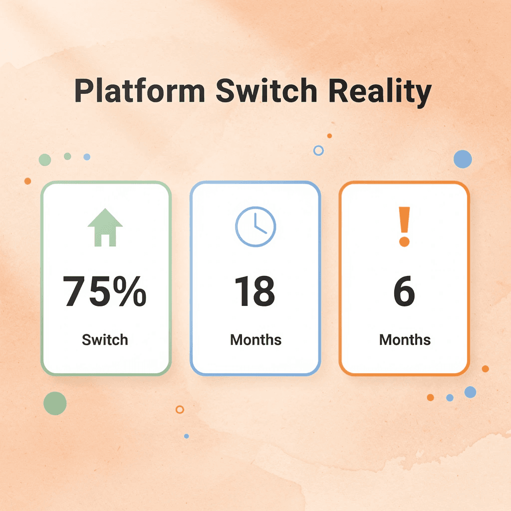Statistics showing platform switching reality - Intercom Alternatives