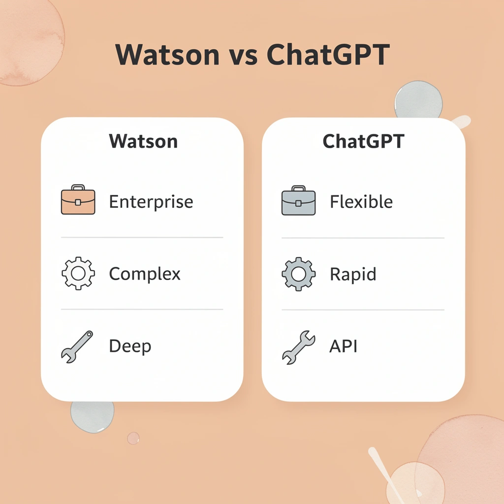 Comparison table between IBM Watson and ChatGPT features