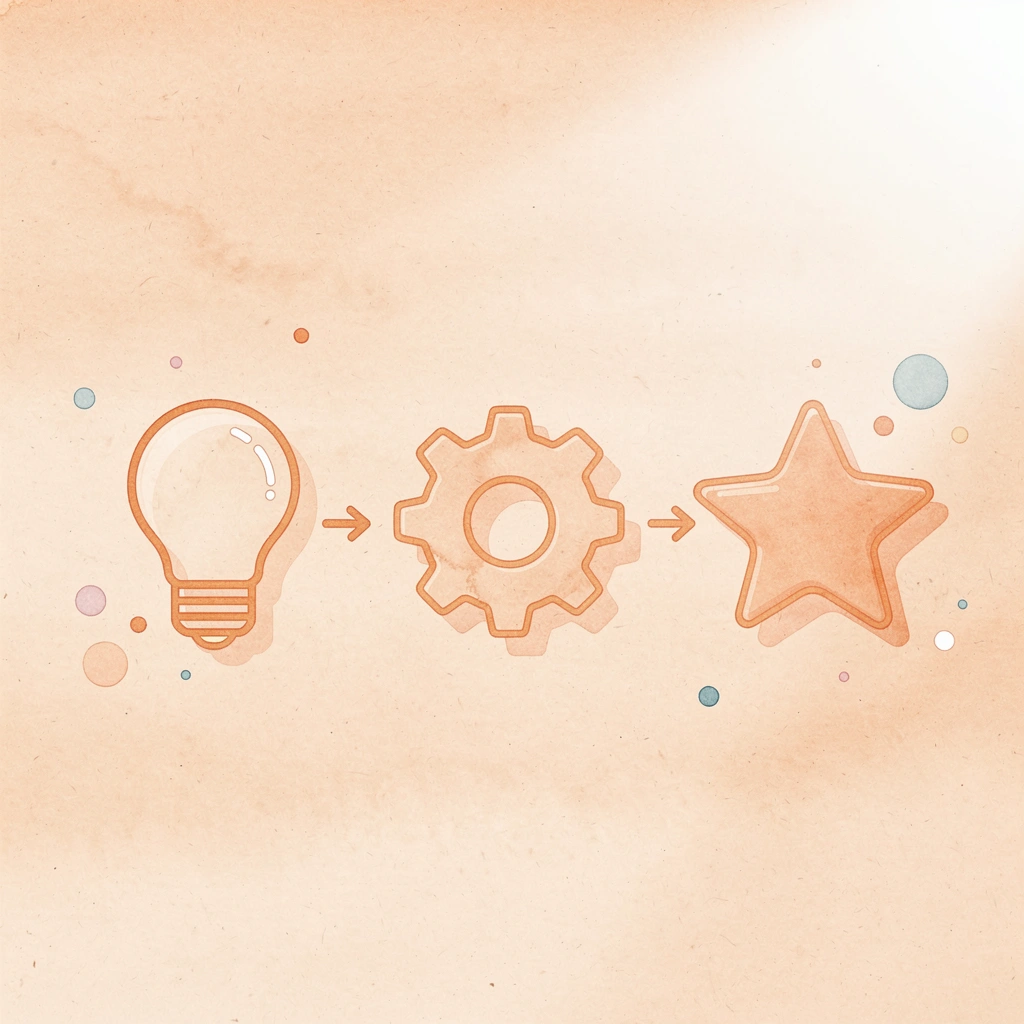 Three icons showing voice input, AI processing, and successful resolution