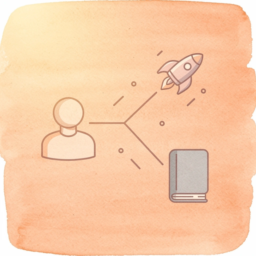 Business model icon splitting into two different live chat approaches