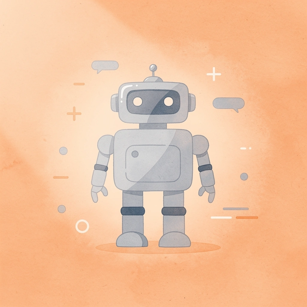 Robot icon representing AI automation in banking