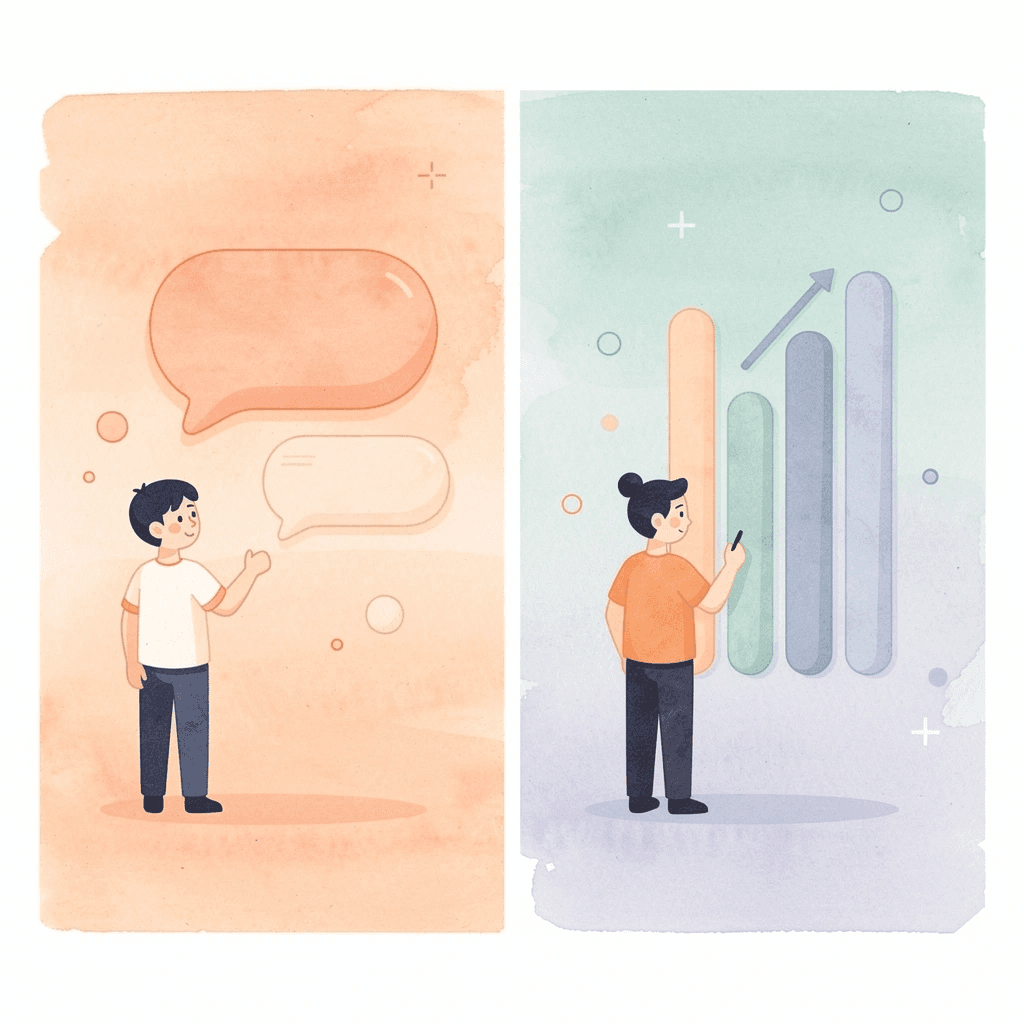 Split scene showing controlled demo environment versus chaotic real customer support