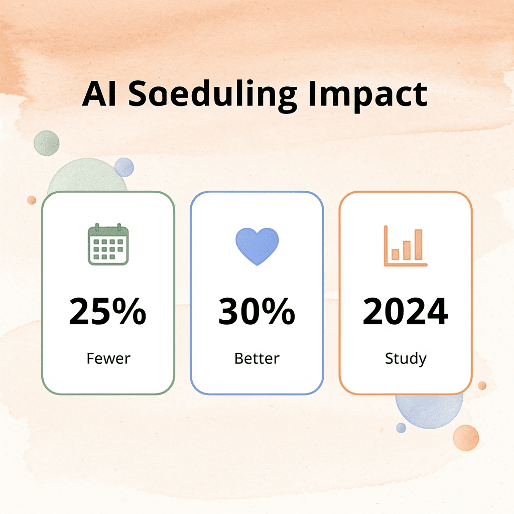 Statistics showing AI scheduling benefits