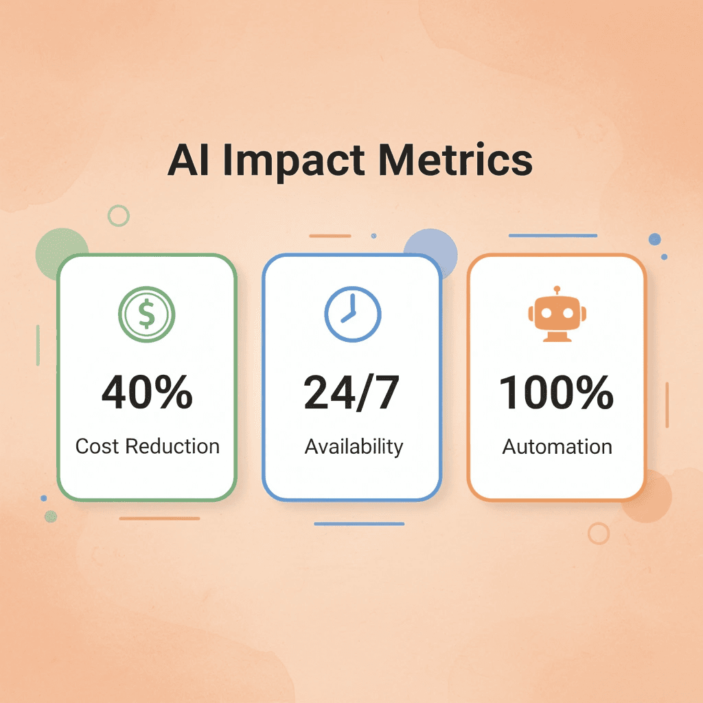 Infographic showing AI customer service impact metrics