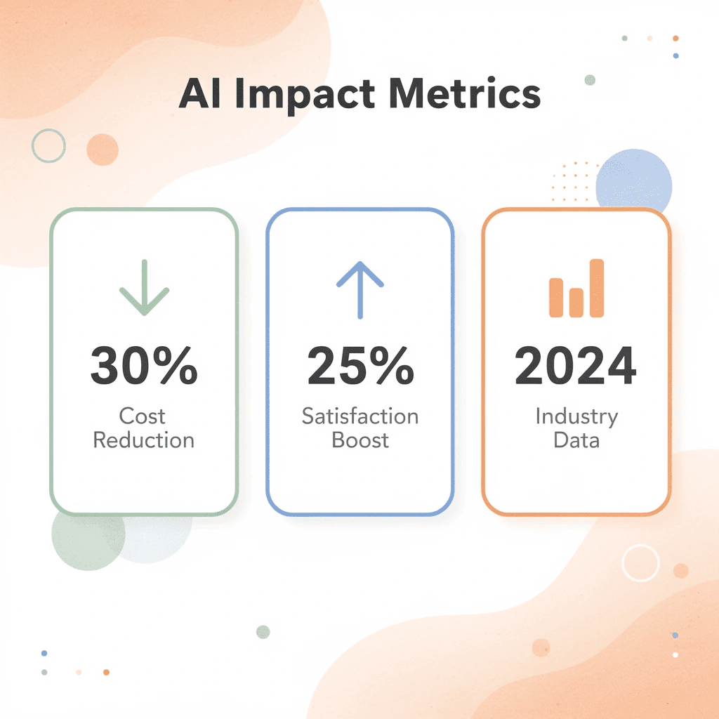 Infographic showing AI impact metrics in telecommunications