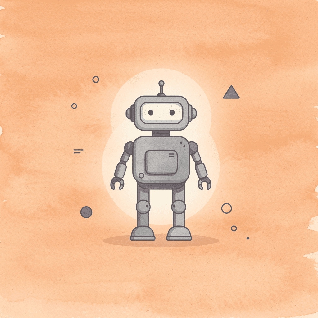 Robot icon representing AI automation in telecommunications