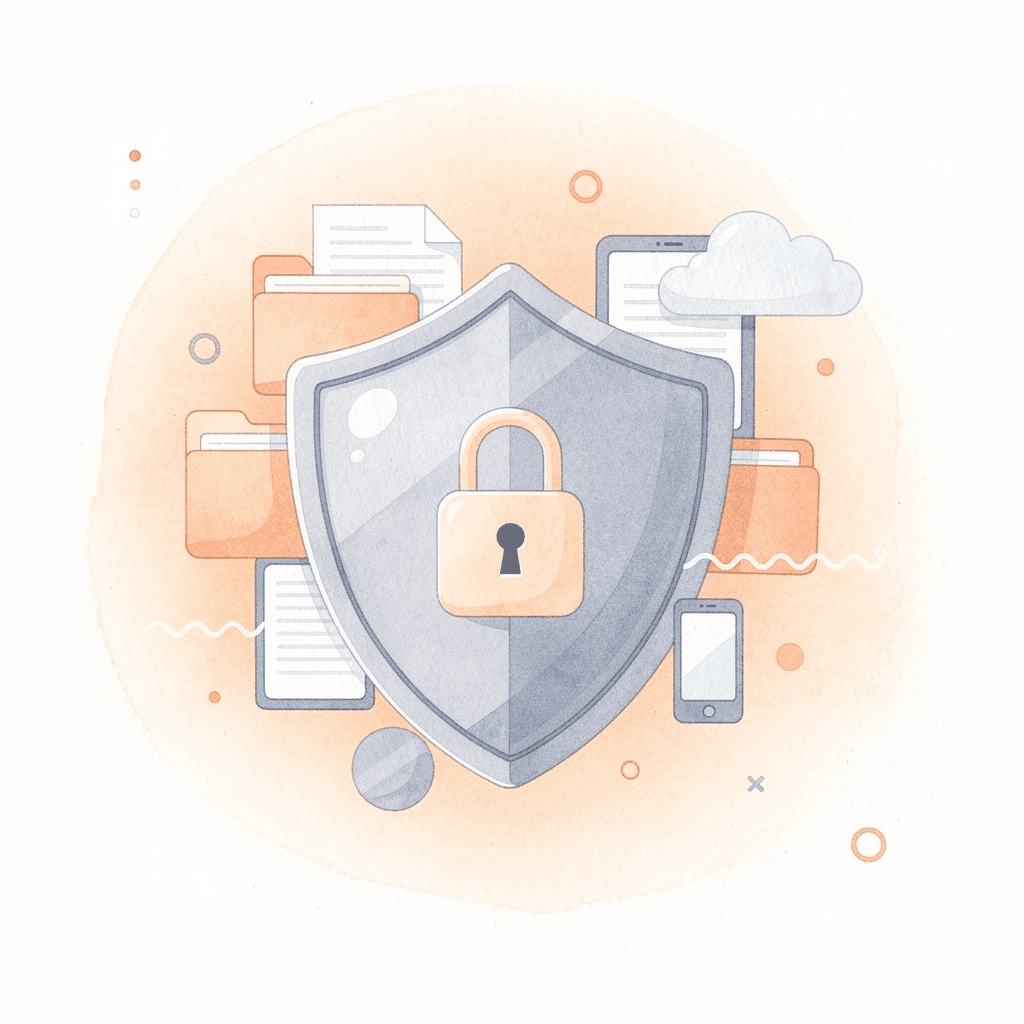 Shield representing healthcare data security and compliance