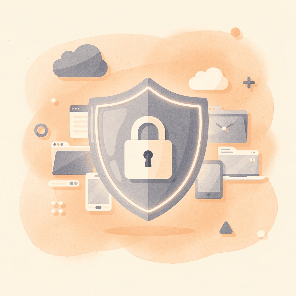 Shield protecting healthcare data representing compliance and patient trust