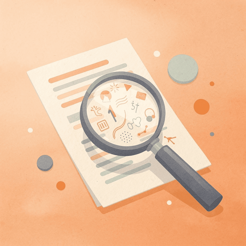 Magnifying glass examining business problems to identify priorities