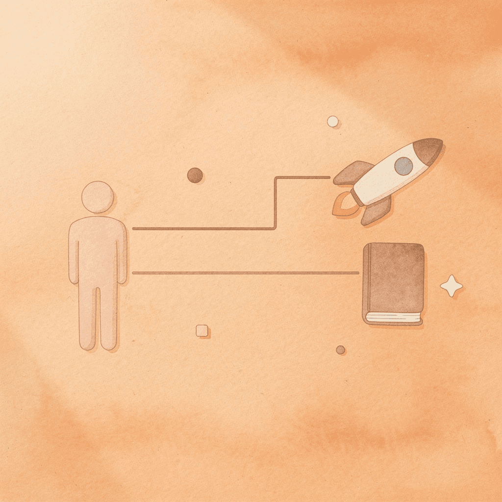 Icon showing AI splitting into two paths for different types of conversations