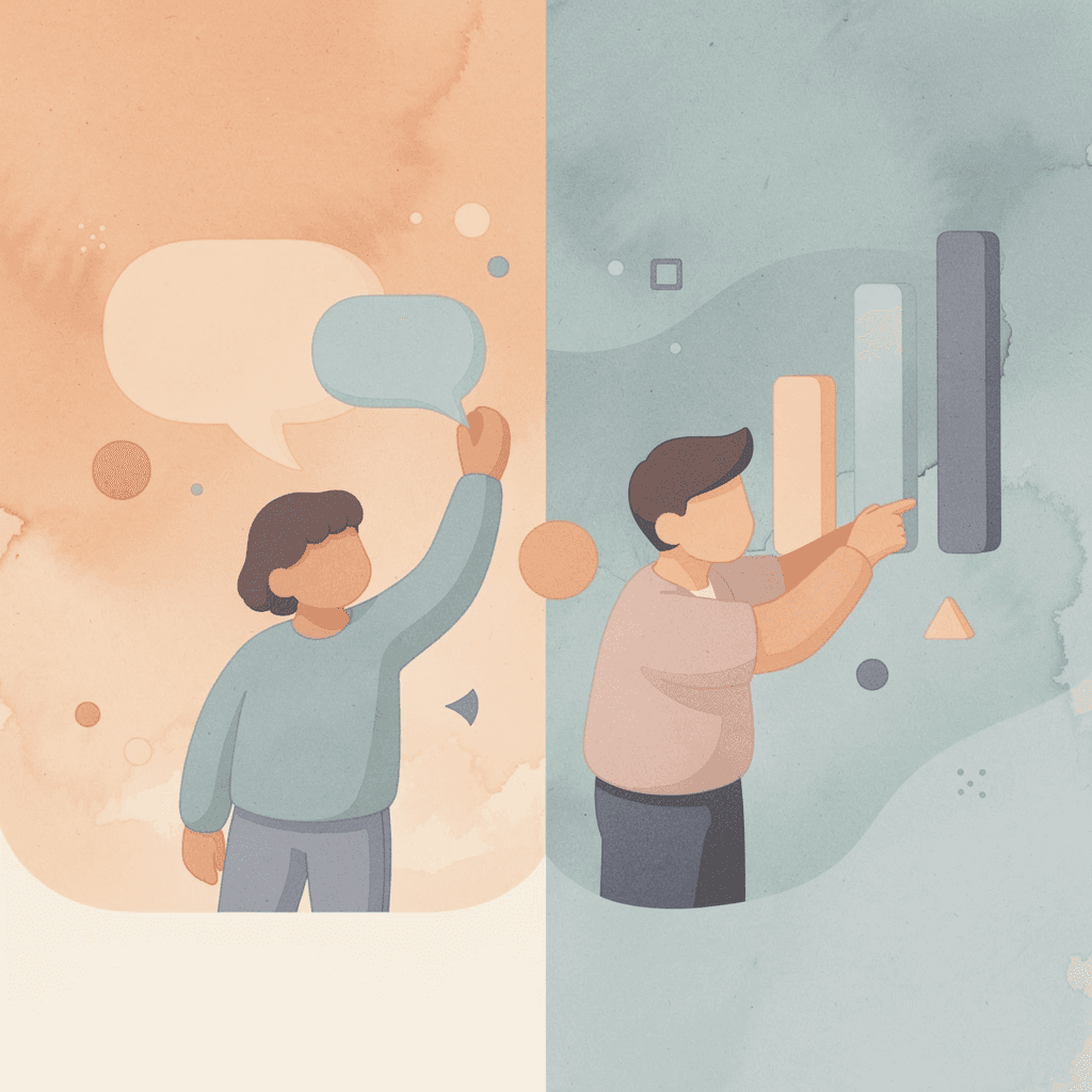Split scene showing simple automation versus enterprise voice operations