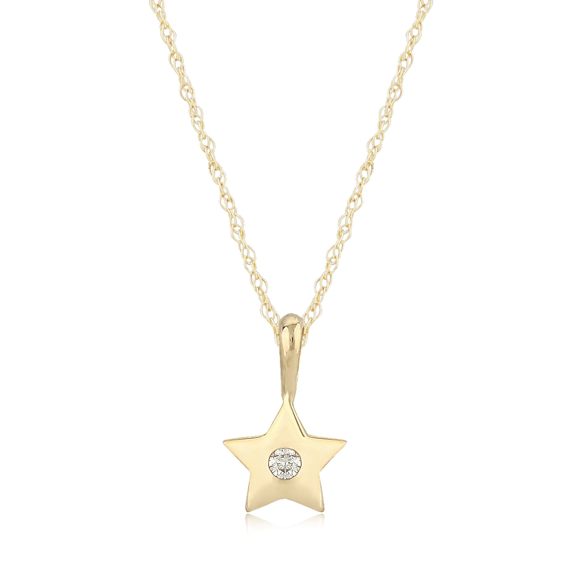 Yellow Gold Star Pendant Necklace