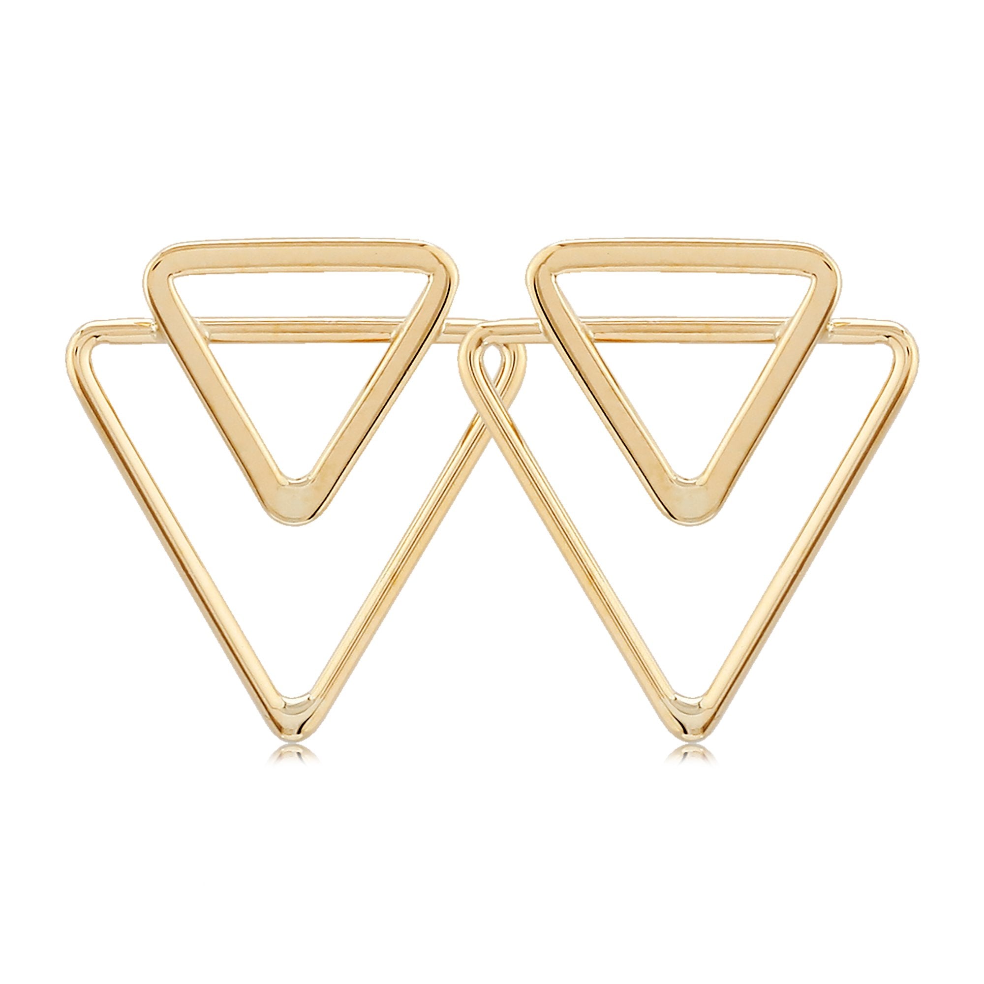 Yellow Gold Triangle Earrings