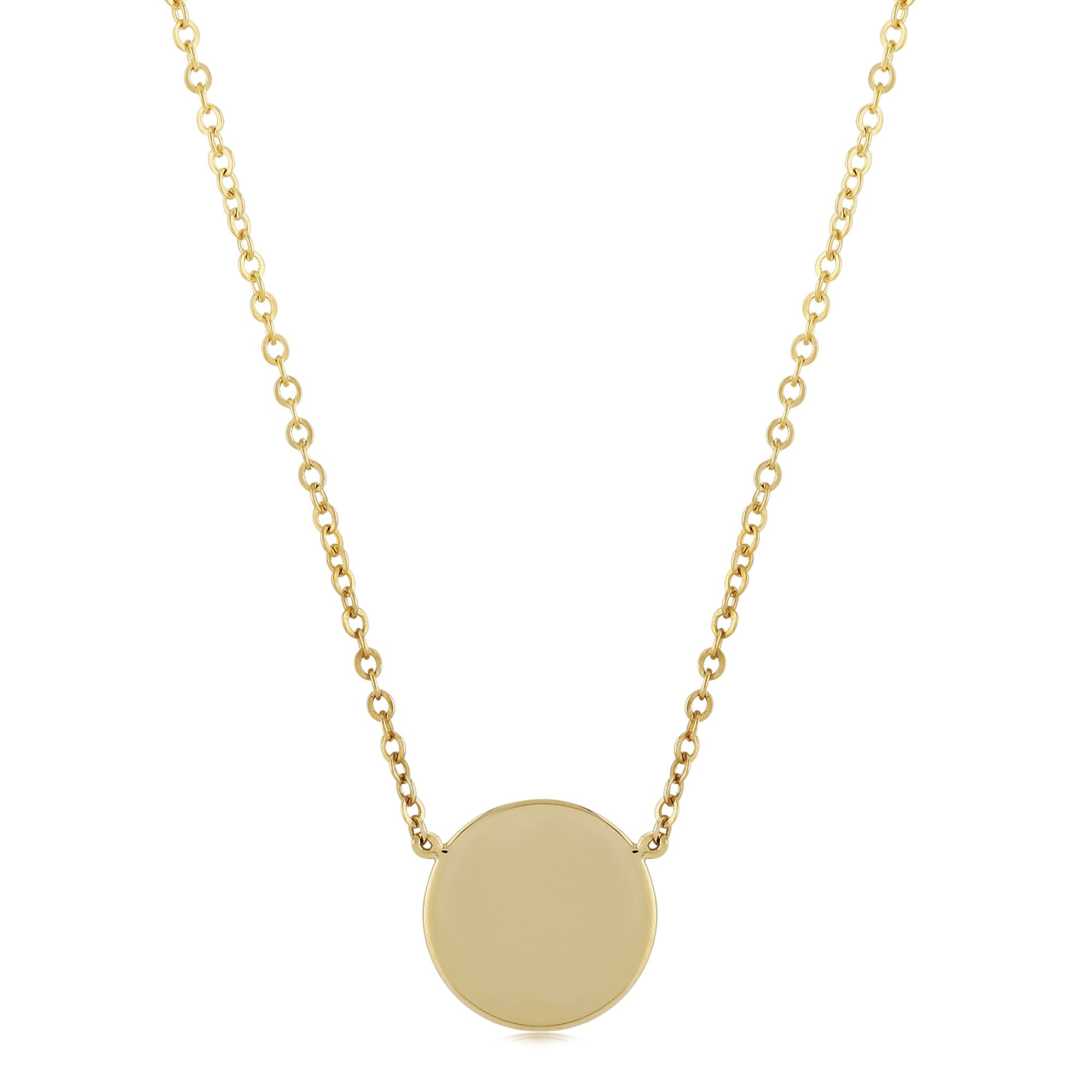Gold Disc Pendant Necklace