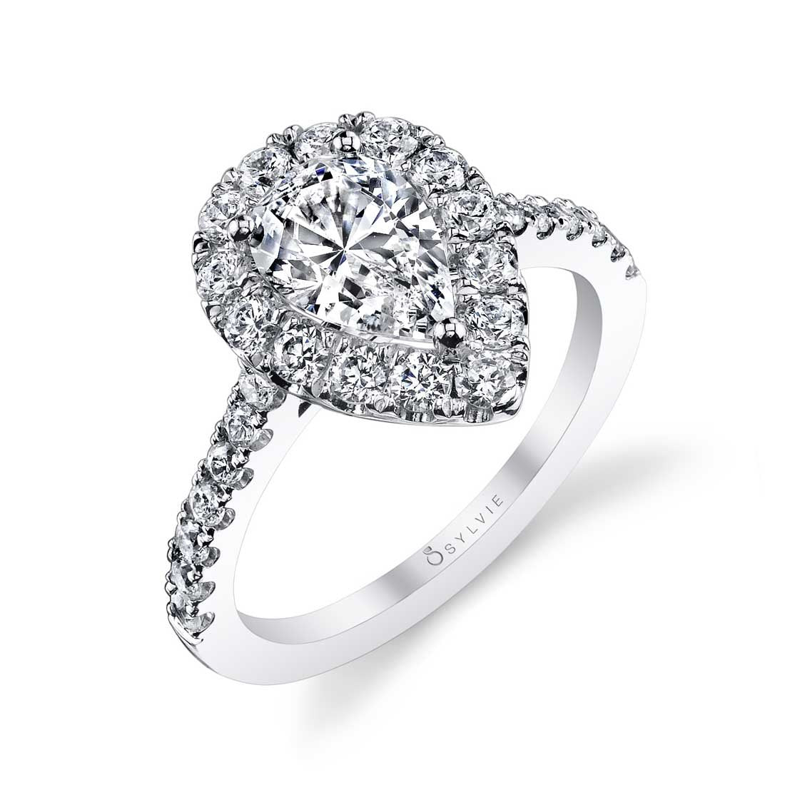 Pear Halo Ring