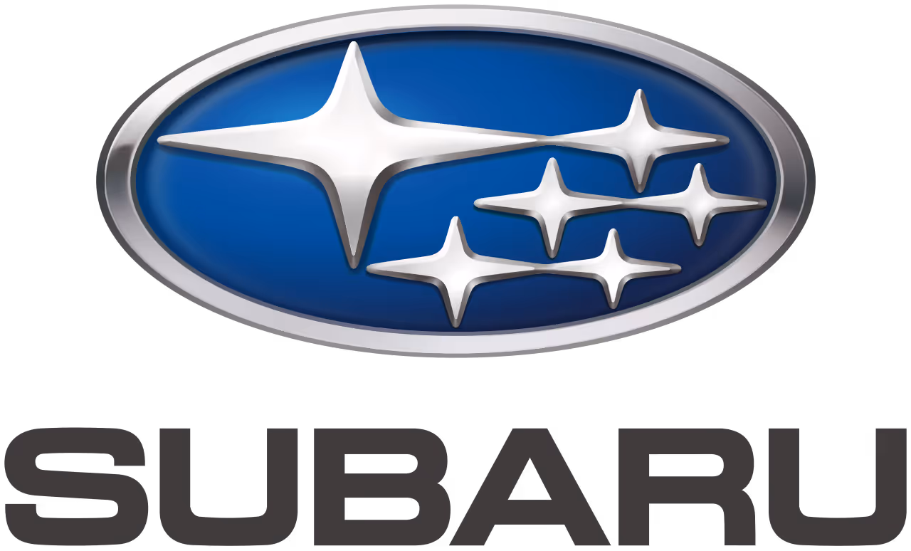 Subaru logo with a blue oval containing six silver stars and the word 'SUBARU' below.