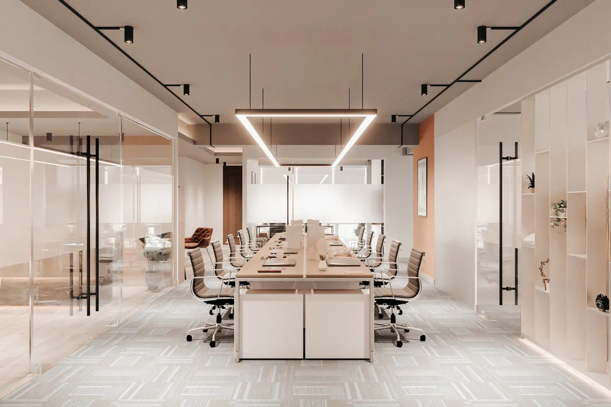 Open-concept office design for large teams in Singapore