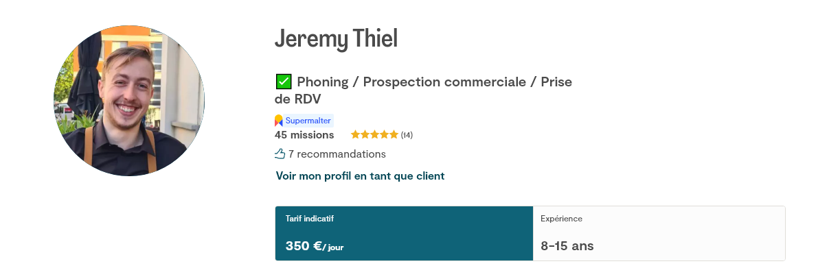 capture écran Profil Malt Jeremy Thiel