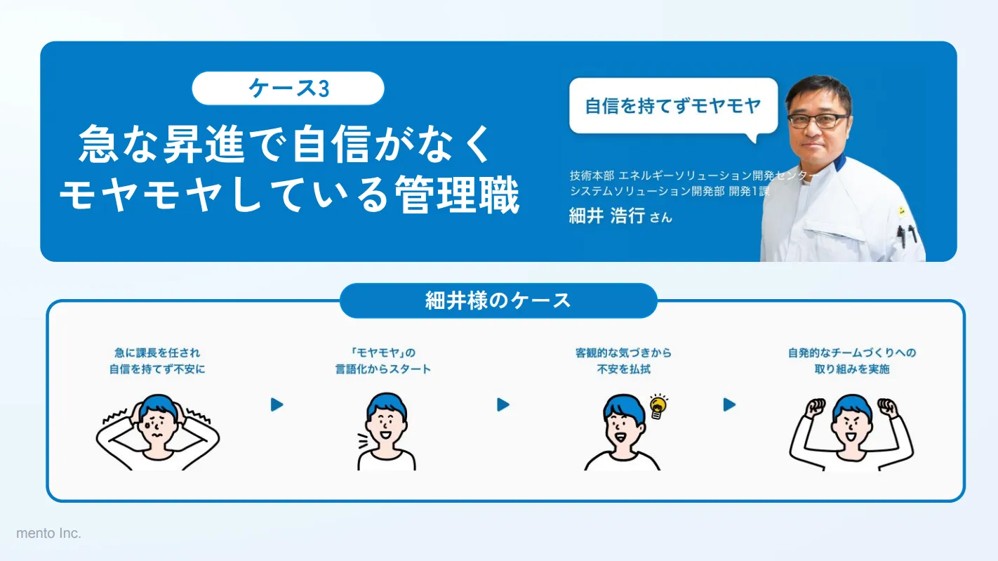 急な昇進で地震が無くモヤモヤしている管理職