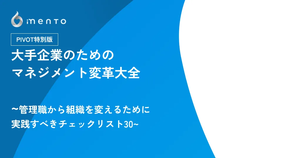 大手企業のためのマネジメント変革大全～管理職から組織を変えるために実践すべきチェックリスト30～
