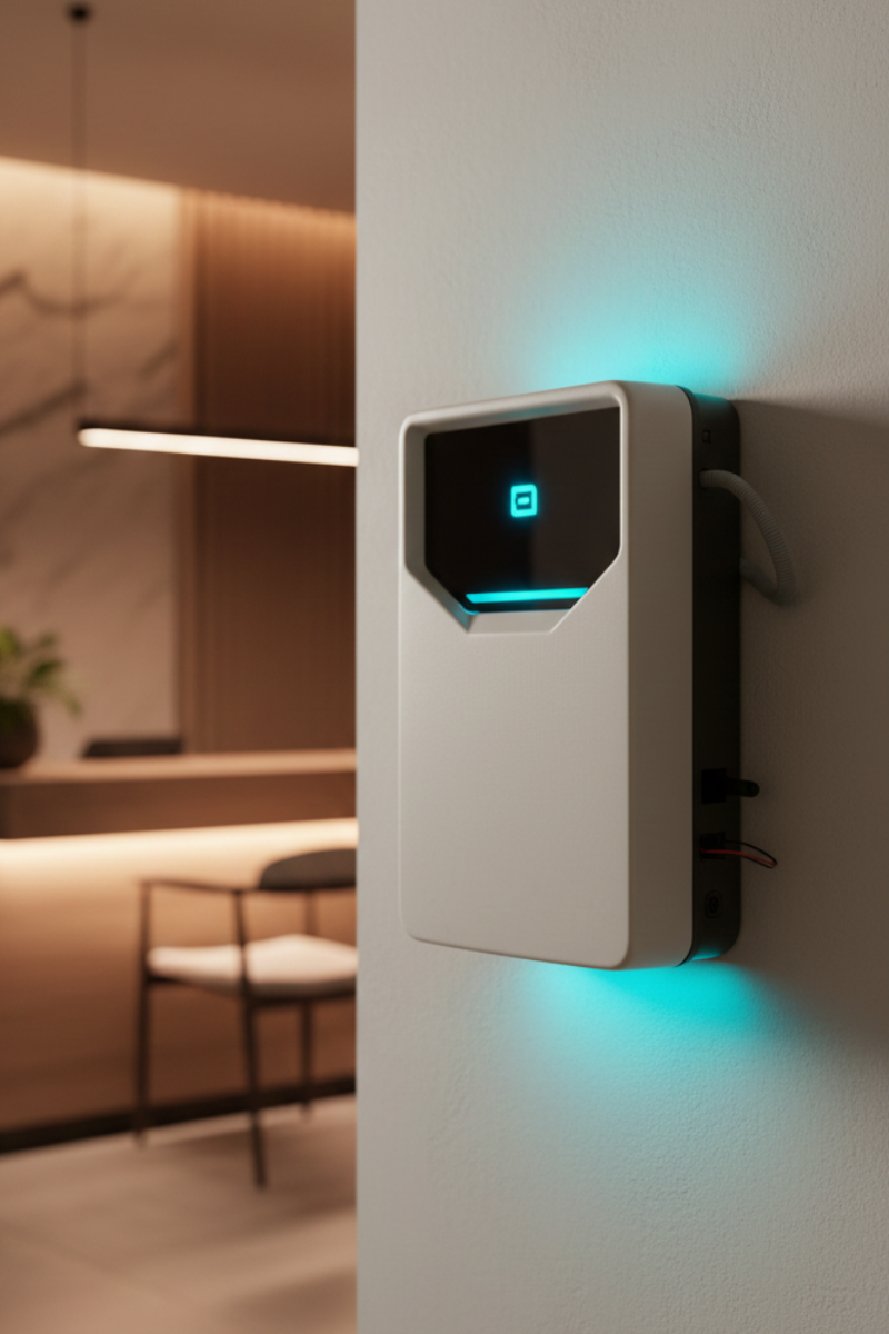 Iced coffee in a clear plastic cup with swirling milk and ice cubes splashing at the top.