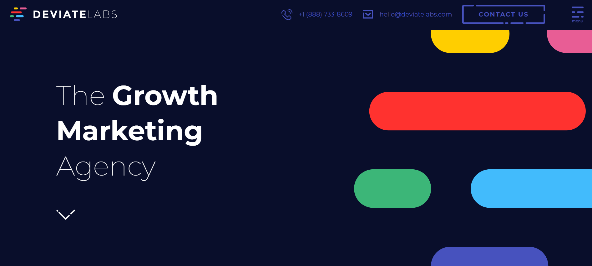 Screenshot of Deviate Labs homepage