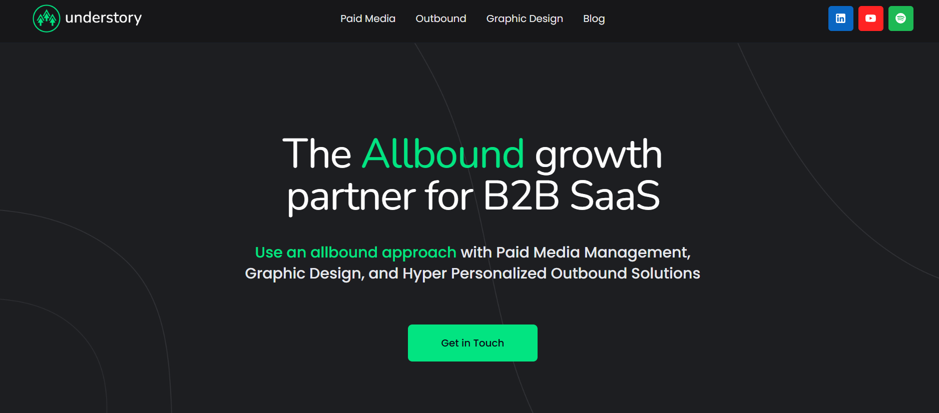 Screenshot of Understory homepage