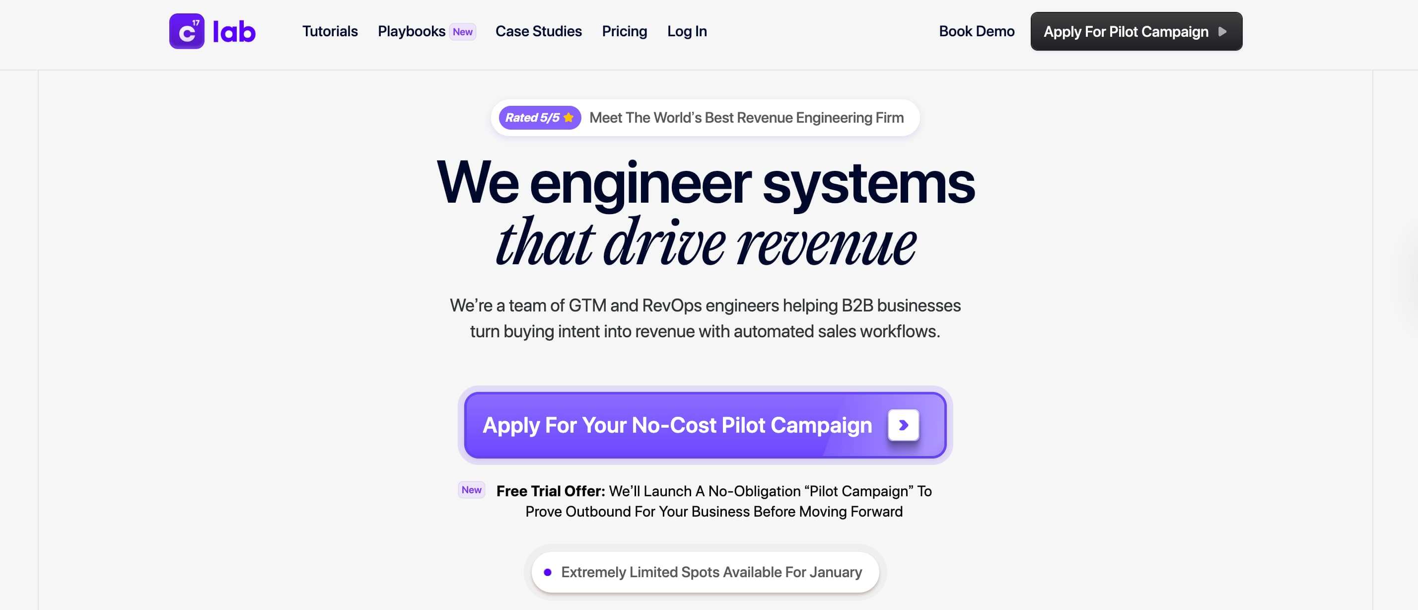Screenshot of C17 Lab home page