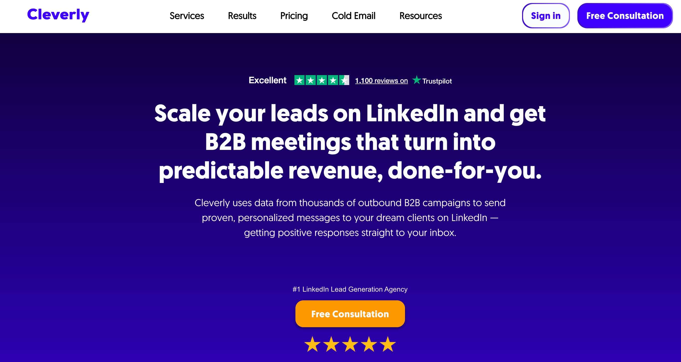 Screenshot of Cleverly homepage