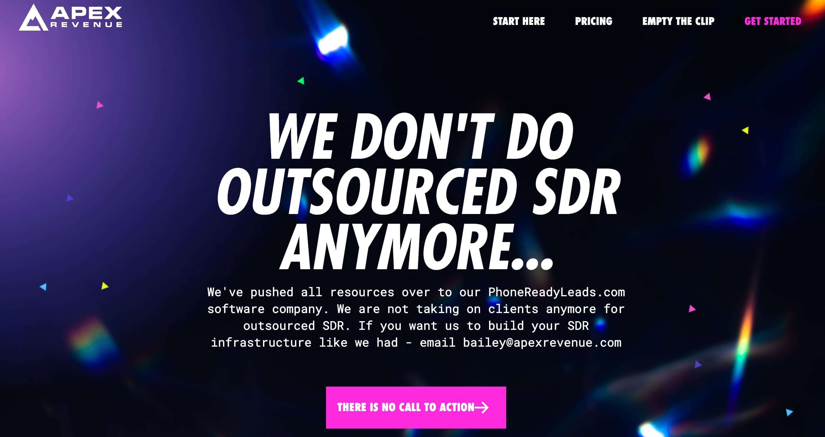 Screenshot of Apex revenue Lab homepage