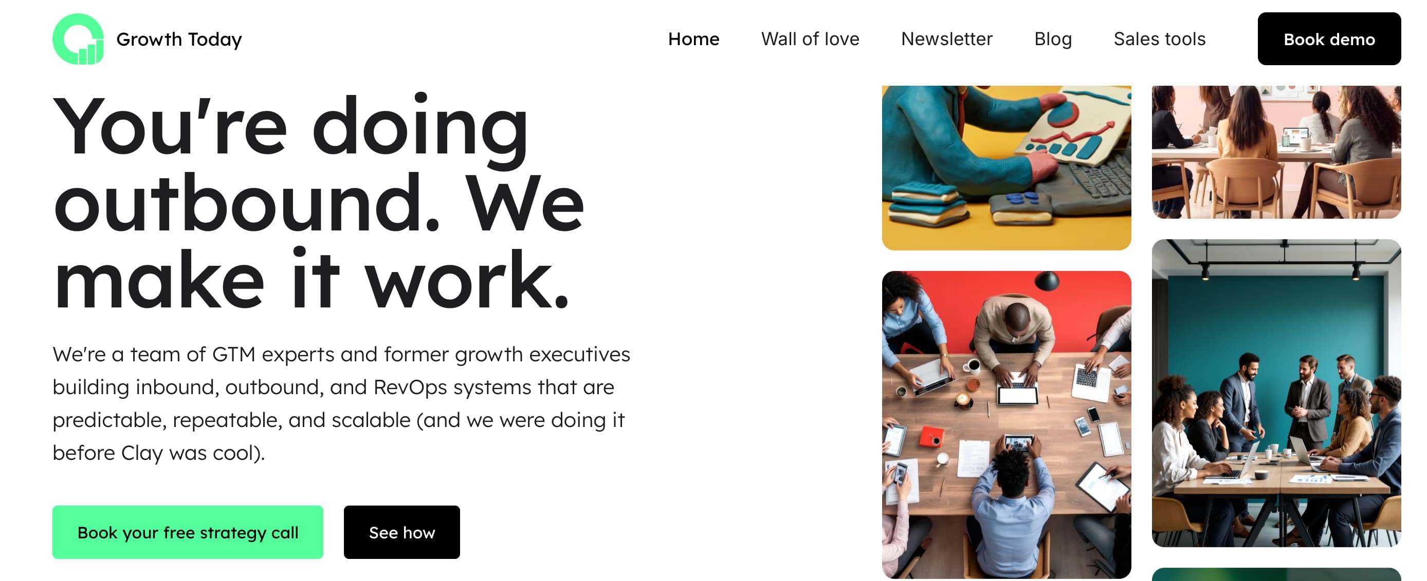Screenshot of Growth Today home page