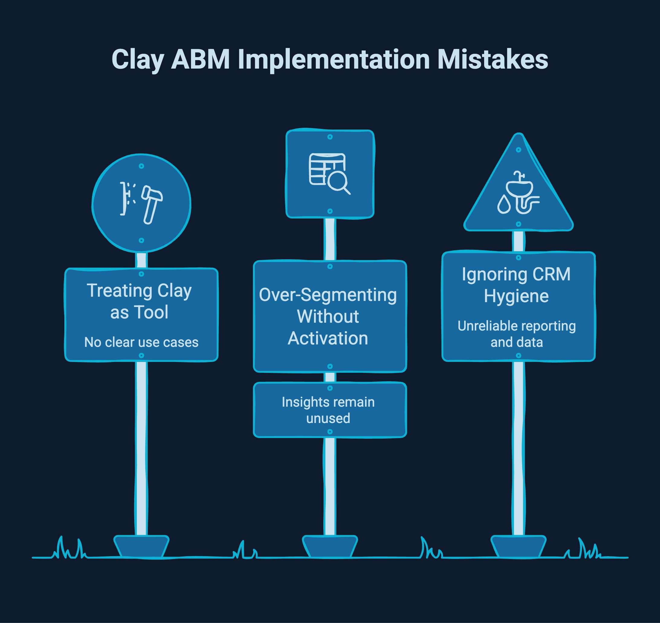 Infographic showcasing clay ABM implementation mistakes