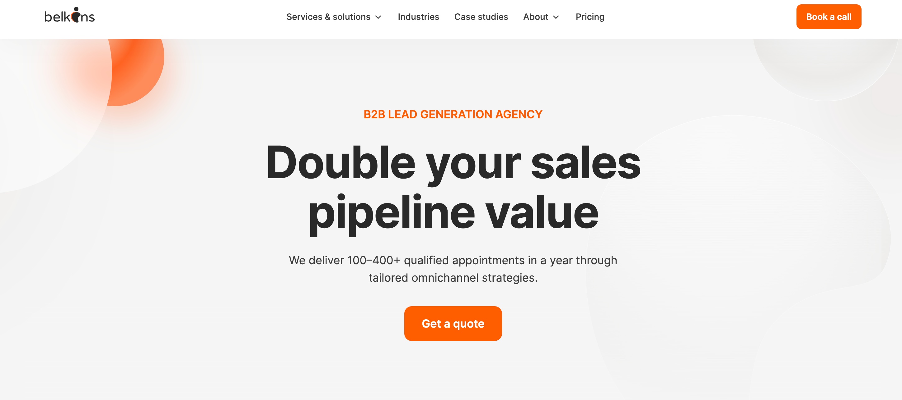 Screenshot of Belkins home page