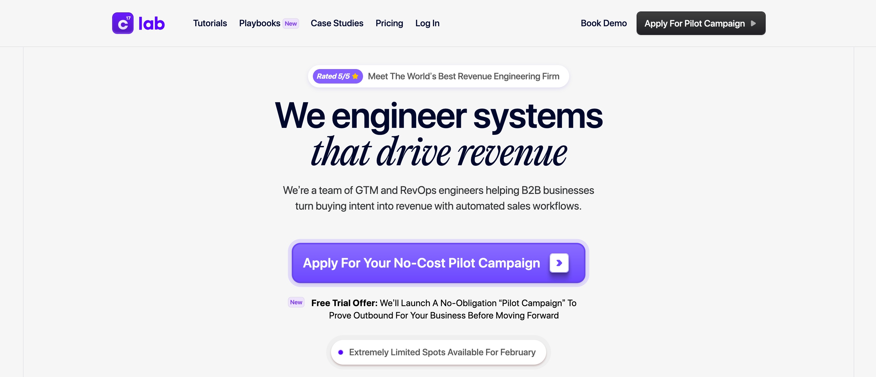 Screenshot of C17 lab home page