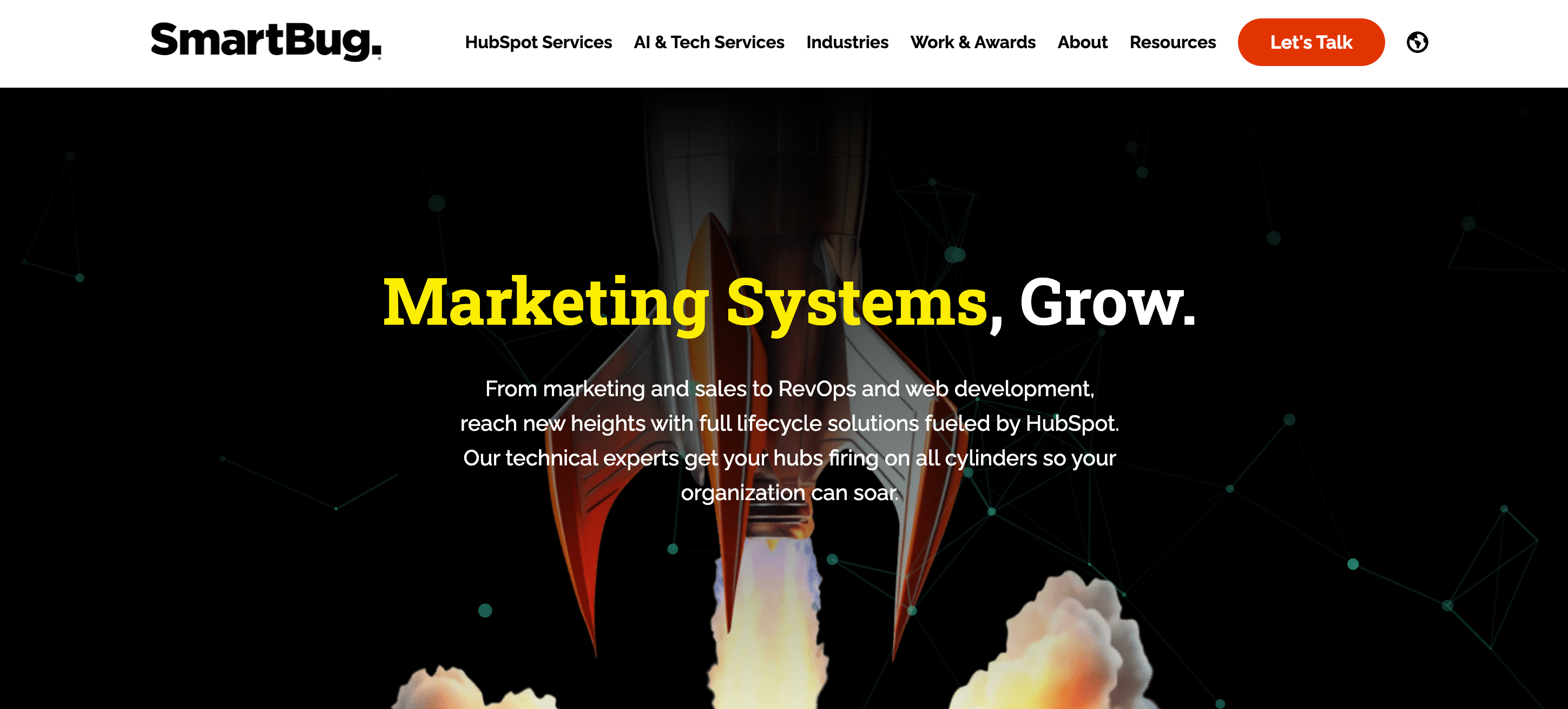 Screenshot of SmartBug Media home page