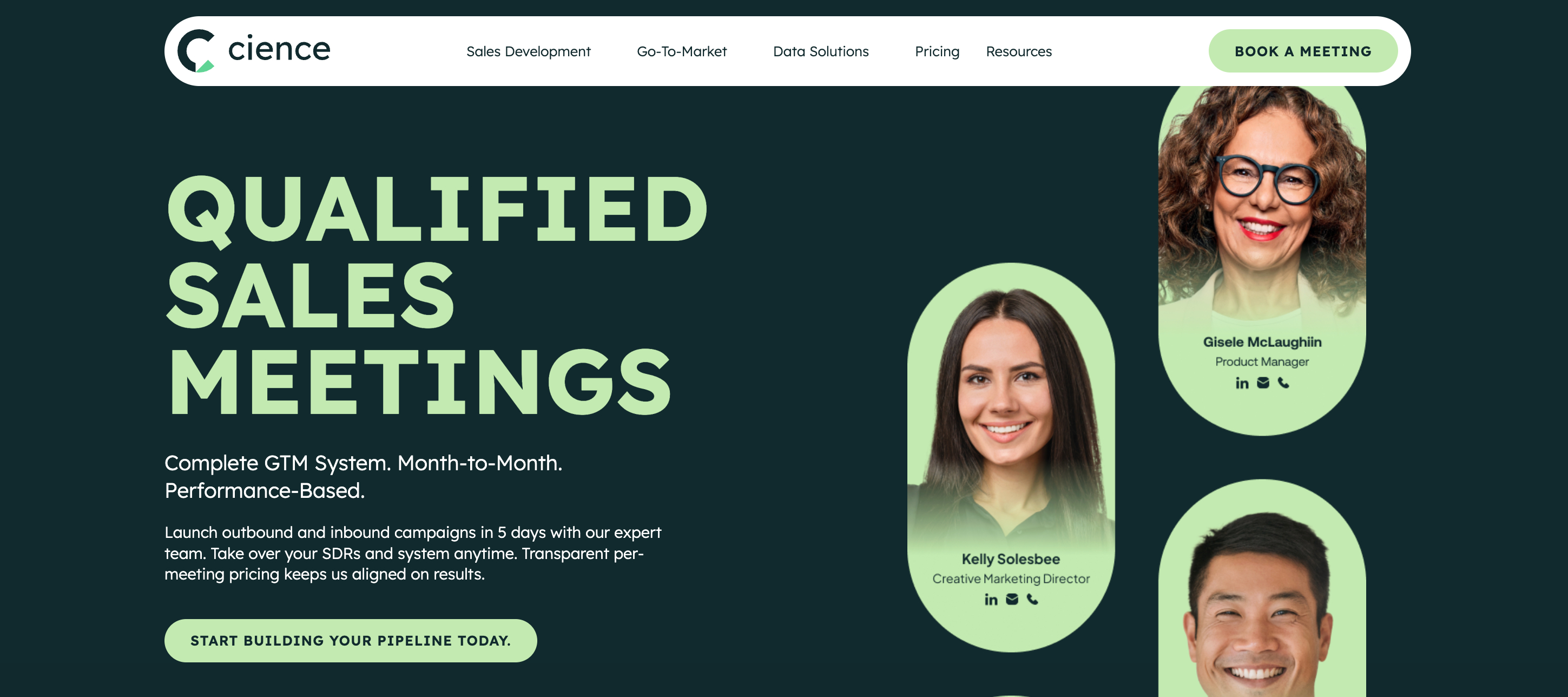 Screenshot of Cience home page