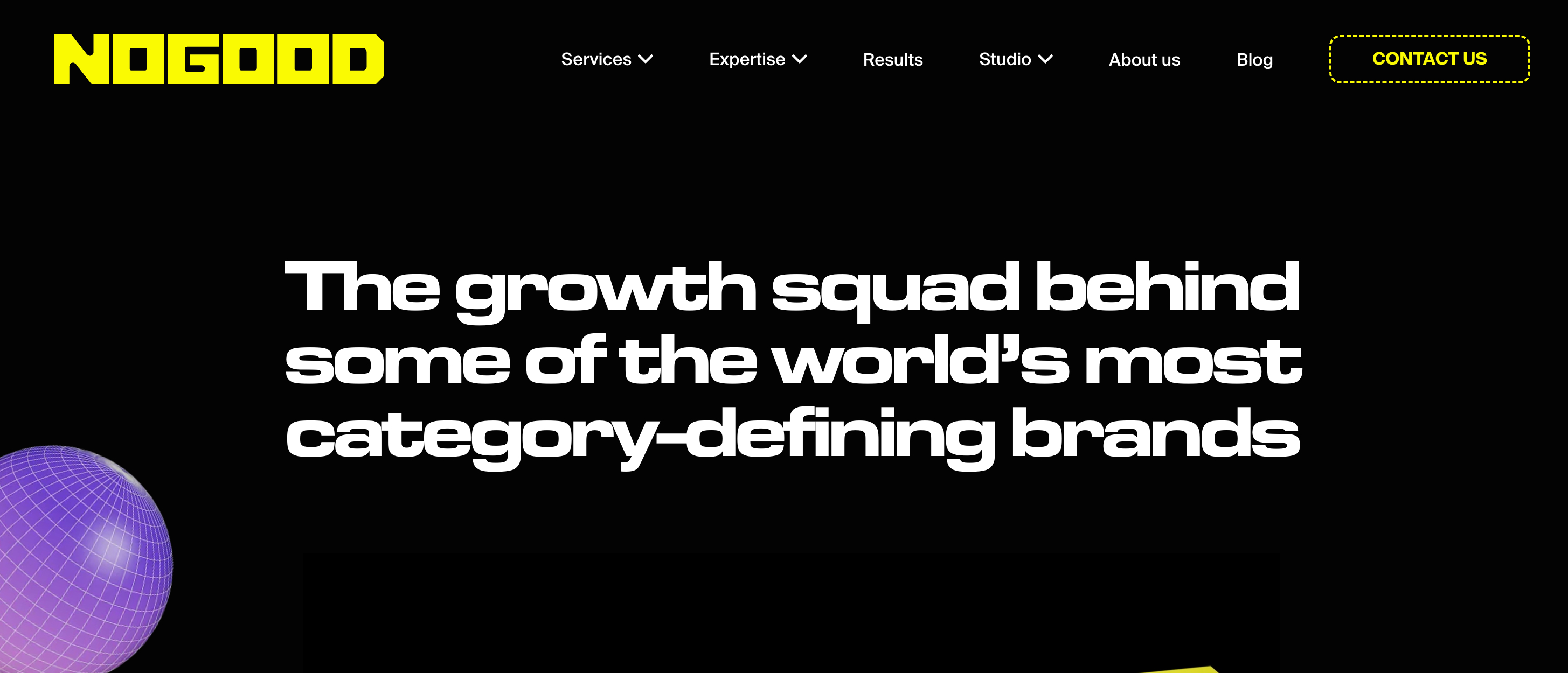 Screenshot of NoGood home page