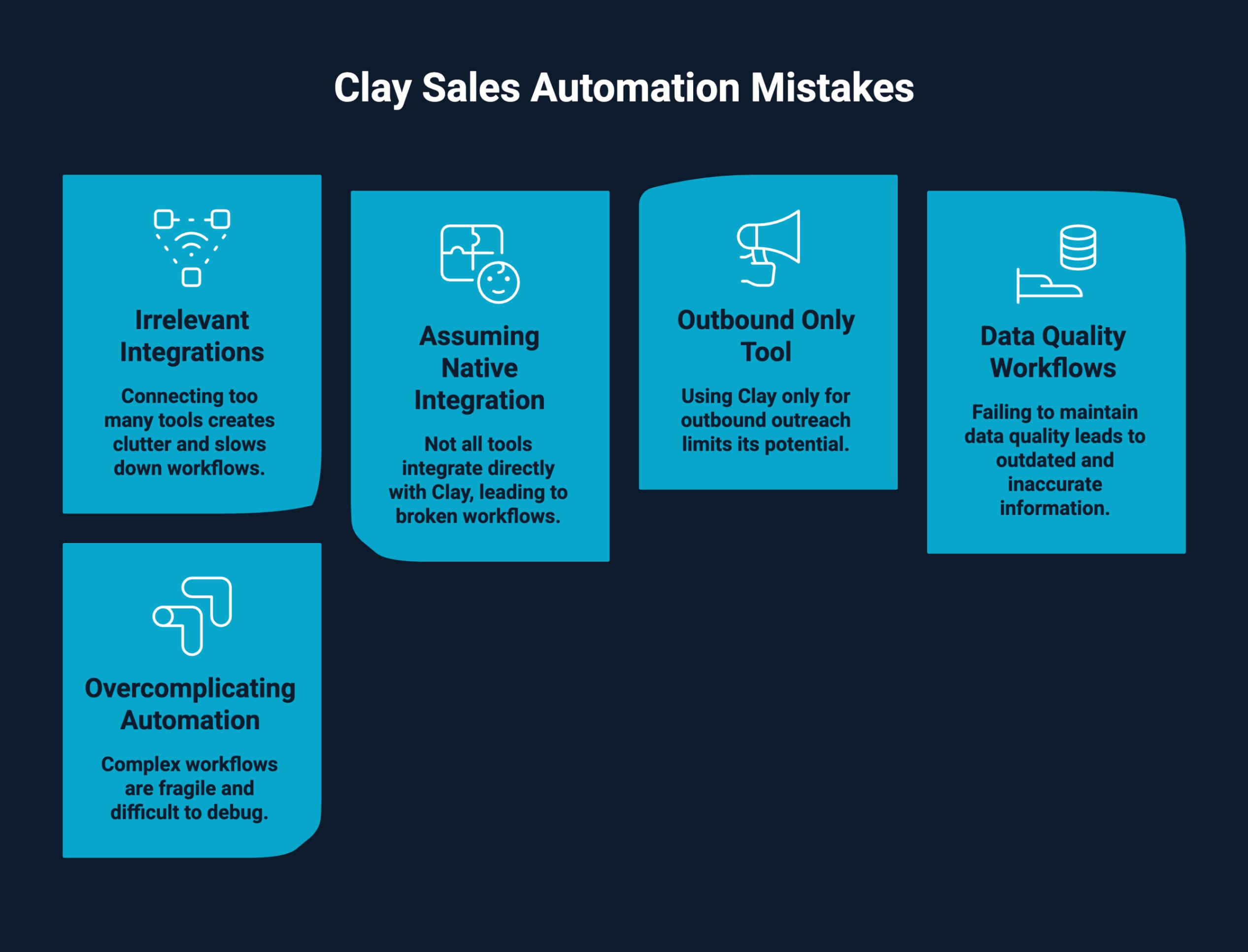 Infographic on Clay Sales Automation Mistakes