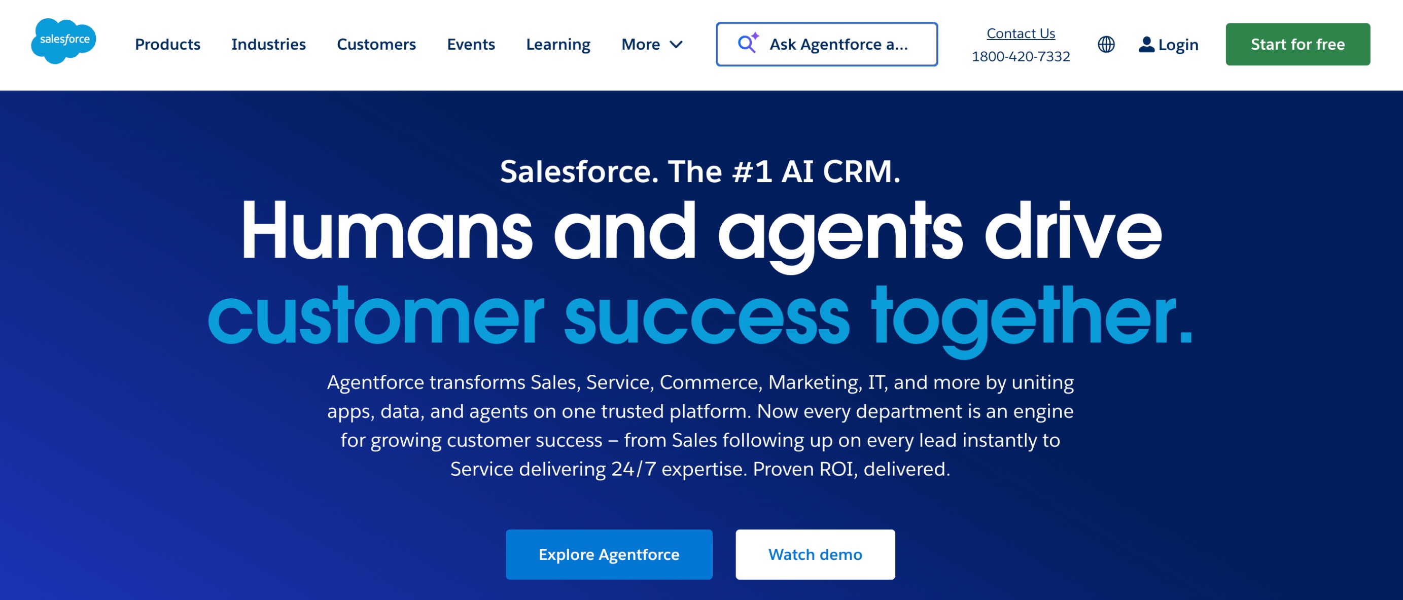 Screenshot of Salesforce home page