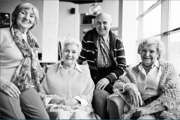 Group of happy residents