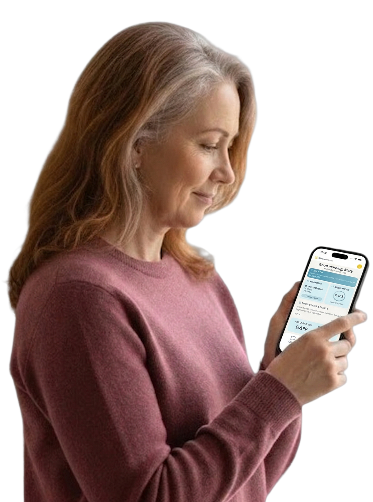 Senior person smiling
