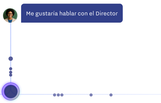 Illustration of a chat conversation showing typical questions families ask schools during the admission process.