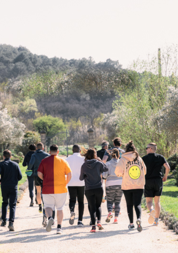 Running in a natural setting, offering a tranquil and inspiring setting for outdoor training