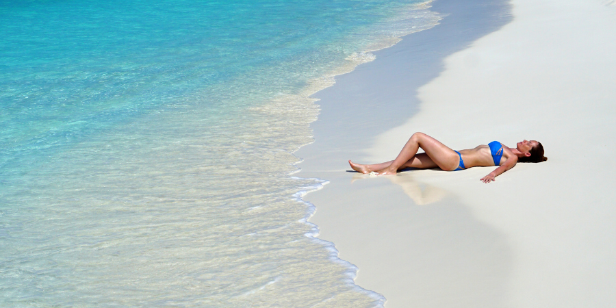 woman relaxing at the beach