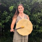 display of flower essence cards and flower essence bottles on Metatron's cube