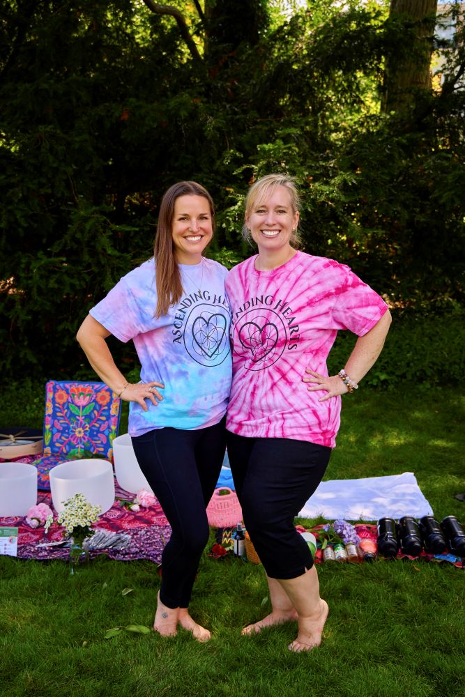 Amy and Kendra at a sound healing and cacao reiki event