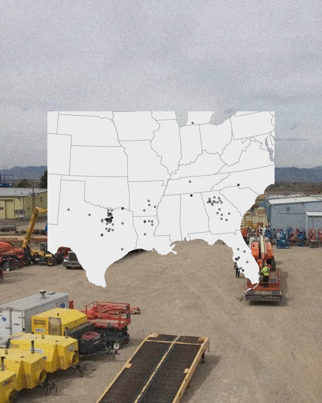 Equipment rental company excavator