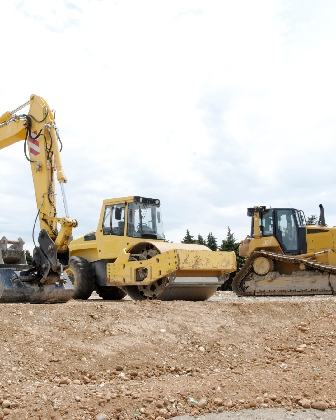 Technician's excavator on a job site